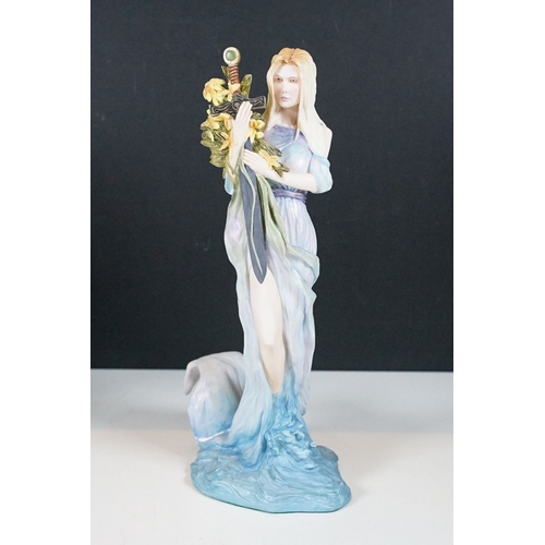 41 - Selection of mythical fantasy figurines to include Danbury Mint Sir Mordred, Lady of the lake, Sir G... 