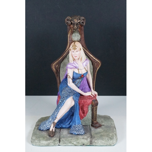 41 - Selection of mythical fantasy figurines to include Danbury Mint Sir Mordred, Lady of the lake, Sir G... 