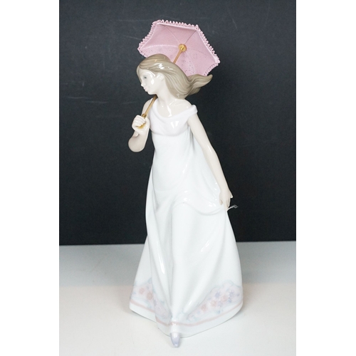 50 - Selection of Lladro lady figurines to include girl with umbrella 7636. Cinderella's lost slipper 482... 