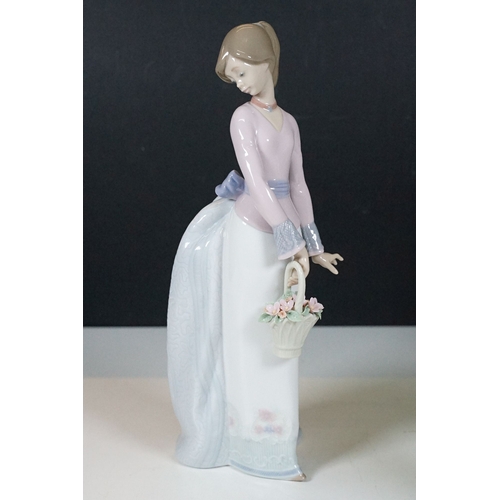 50 - Selection of Lladro lady figurines to include girl with umbrella 7636. Cinderella's lost slipper 482... 