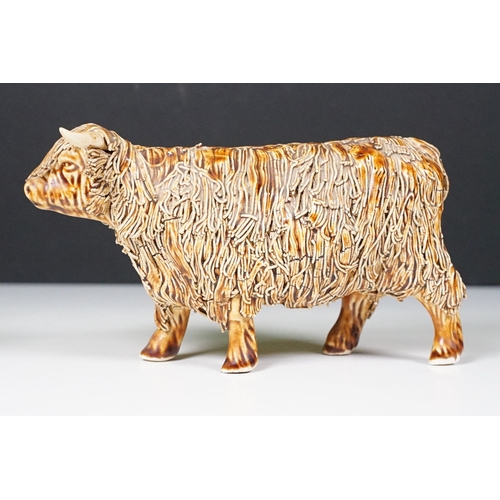 56 - Beswick 'Belted Galloway' cow figurine in gloss finish, H 13.5cm together with a Beswick Hereford Bu... 