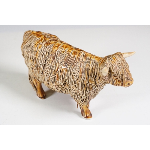 56 - Beswick 'Belted Galloway' cow figurine in gloss finish, H 13.5cm together with a Beswick Hereford Bu... 