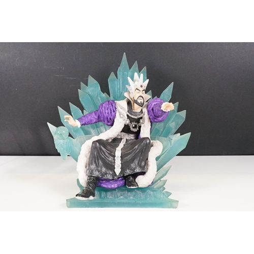 68 - Large glass crystal ball approx. H 10cm together with an Enchantica Vrost on Ice Throne figurine