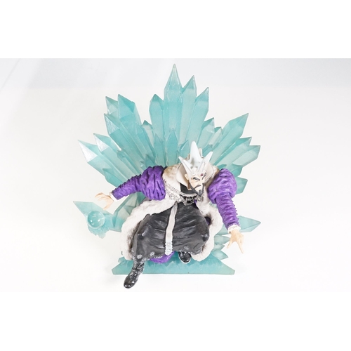 68 - Large glass crystal ball approx. H 10cm together with an Enchantica Vrost on Ice Throne figurine