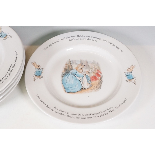 71 - Wedgwood Peter Rabbit and Miss Tiggy-Winkle bowls together with a set of six Peter Rabbit plates, 25... 