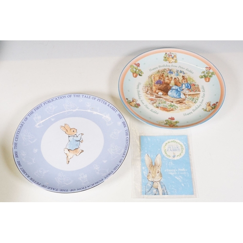 71 - Wedgwood Peter Rabbit and Miss Tiggy-Winkle bowls together with a set of six Peter Rabbit plates, 25... 