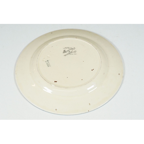 9 - Bizarre by Clarice Cliff Art Deco 'Farmhouse' pattern plate, diameter 19cm, impressed 34 to base