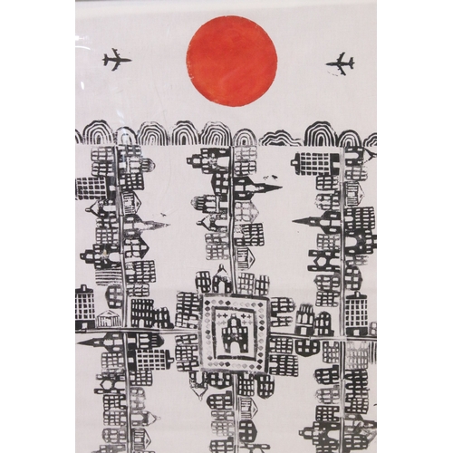 621 - Grayson Perry (British, b.1960) City Break, printed tea towel, 59 x 43.5cm, Jeremy King (British, 19... 