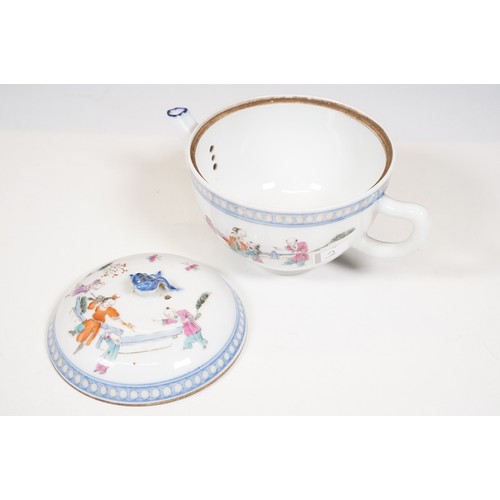 89 - Collection of Chinese porcelain to include a teapot hand painted with children playing, two famille ... 