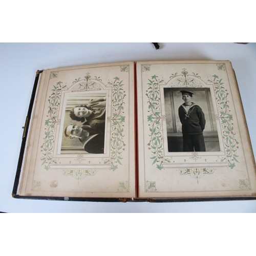 413 - Collection of photo albums to include a Victorian example including Victorian and 20th Century famil... 