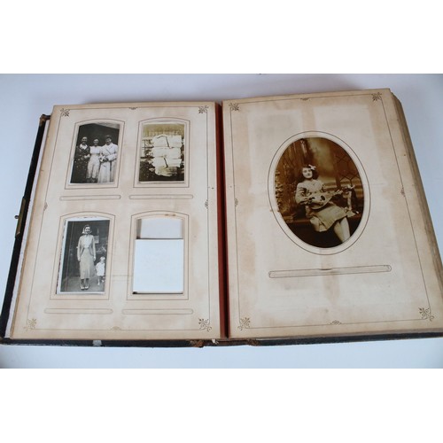 413 - Collection of photo albums to include a Victorian example including Victorian and 20th Century famil... 