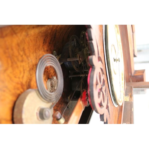 638 - Pair of early 20th century two train wall clocks, the enamel dials with Roman numerals and secondary... 