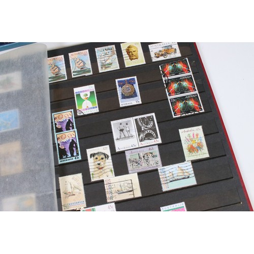 428 - Collection of mostly German stamps to include two albums of Great British QEII used stamps, an album... 