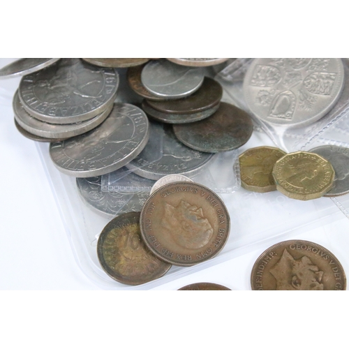 245 - A small collection of mainly British pre decimal and world coins to include some silver examples tog... 