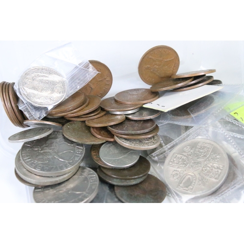 245 - A small collection of mainly British pre decimal and world coins to include some silver examples tog... 