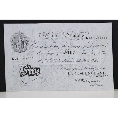 247 - A Bank of England Peppiatt white five pound banknote, Jan 24th 1947 'L23 078355'