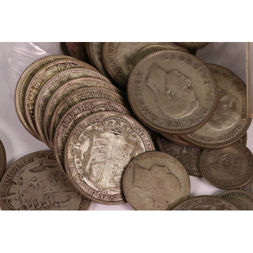 207 - A collection of British pre decimal silver coins, pre 1920 and pre 1947 examples to include half cro... 