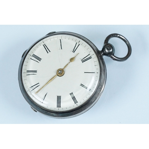 389A - Two 19th Century silver cased pocket watches to include a William IV fusee movement open face pocket... 