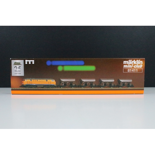 27 - Two boxed Marklin Mini Club Z gauge train packs including 81411 Hopper Wagon Train Pack and 86552 DB... 