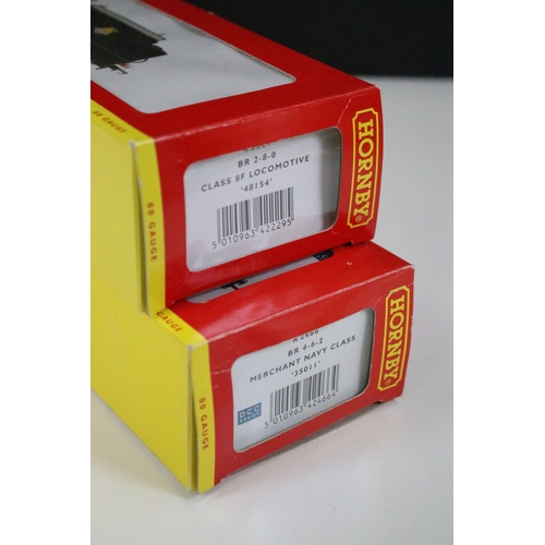 21 - Four boxed Hornby OO gauge Super Detail locomotives to include R2258 BR 4-6-0 Class 5MT locomotive w... 
