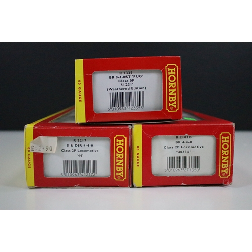 25 - Four boxed Hornby OO gauge locomotives to include R2217 S& DJR 4-4-0 Class 2P locomotive 44, R2183B ... 