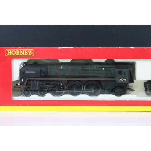 34 - Four boxed Hornby OO gauge locomotives to include R2385 BR 4-6-2 West Country Class Winston Churchil... 