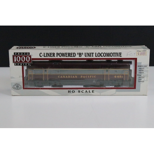 46 - Six boxed HO gauge locomotives to include 2 x Tramline 931-308 EMD F40PH Via Rail, 2 x Proto 1000 Se... 