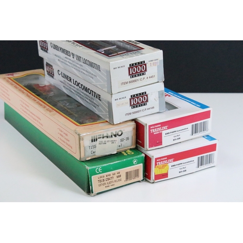 46 - Six boxed HO gauge locomotives to include 2 x Tramline 931-308 EMD F40PH Via Rail, 2 x Proto 1000 Se... 