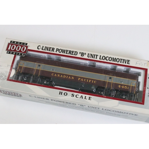 46 - Six boxed HO gauge locomotives to include 2 x Tramline 931-308 EMD F40PH Via Rail, 2 x Proto 1000 Se... 