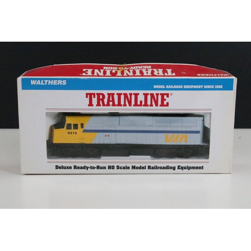 46 - Six boxed HO gauge locomotives to include 2 x Tramline 931-308 EMD F40PH Via Rail, 2 x Proto 1000 Se... 