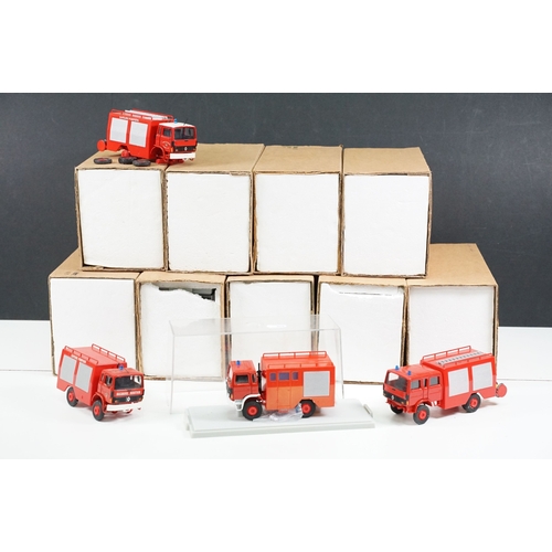 1182 - Nine boxed / cased Replex Fire Engine diecast models to include Ref. 887 Military, Ref. 195, 2 x Ref... 