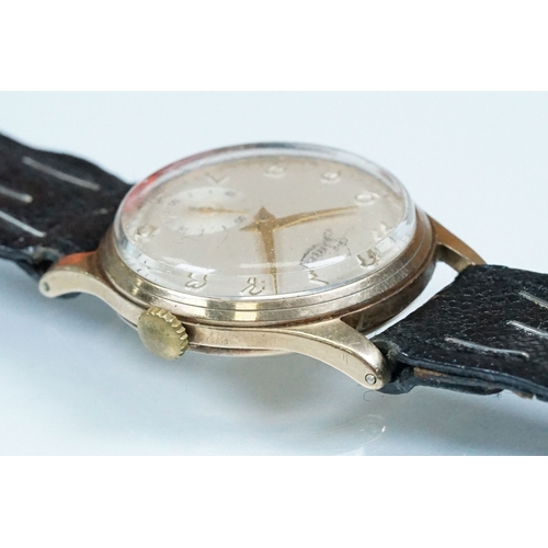 438 - Mid 20th Century Limit 9ct gold cased wrist watch having a round face with arabic numerals to the ch... 