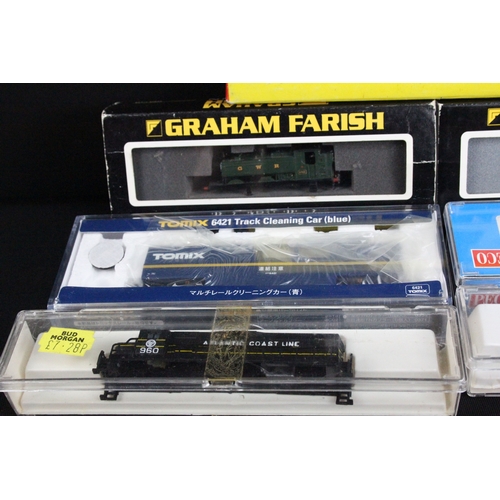 23A - Three cased / boxed N gauge locomotives to include Dapol ND-045 M7 BR Lined Black Late Crest 30128, ... 