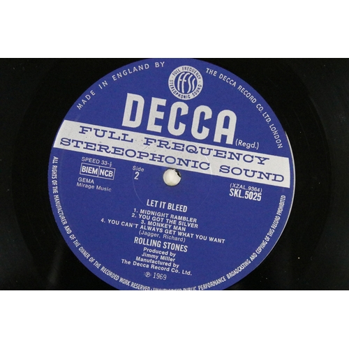 635 - Vinyl - The Rolling Stones Let It Bleed LP on Decca SKL 5025, stereo, unboxed Decca blue label, blue... 