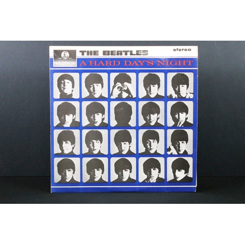 637 - Vinyl - The Beatles A Hard Days Night LP on Parlophone PCS 3058. Stereo, yellow and black Parlophone... 