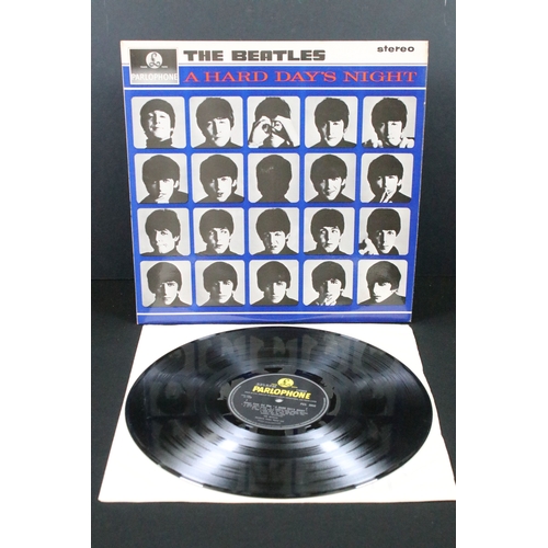 637 - Vinyl - The Beatles A Hard Days Night LP on Parlophone PCS 3058. Stereo, yellow and black Parlophone... 