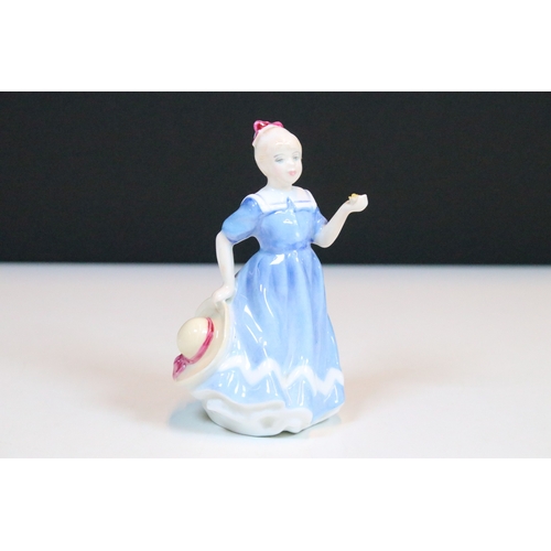 46 - Group of eight Royal Doulton figurines to include 'Almost Grown' HN 3425, 'Lights Out' HN 4465, 'A P... 