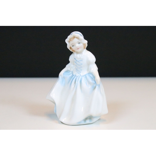 46 - Group of eight Royal Doulton figurines to include 'Almost Grown' HN 3425, 'Lights Out' HN 4465, 'A P... 