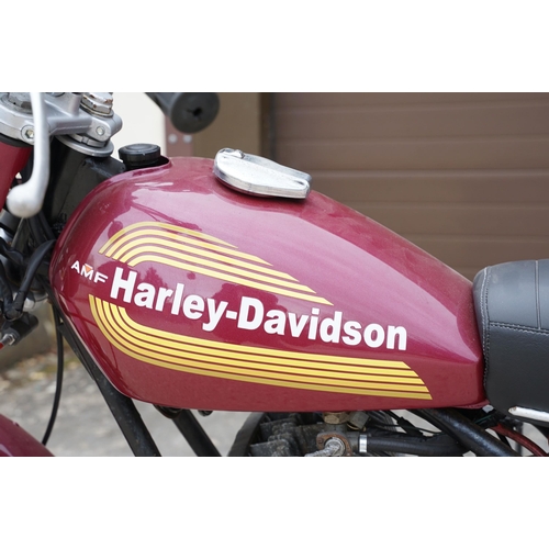 107A - Harley Davidson (AMF) SS 250CC motorcycle, 1976, single cylinder 2-stroke engine with rear suspensio... 