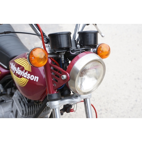 107A - Harley Davidson (AMF) SS 250CC motorcycle, 1976, single cylinder 2-stroke engine with rear suspensio... 
