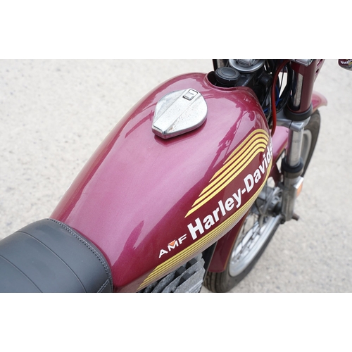 107A - Harley Davidson (AMF) SS 250CC motorcycle, 1976, single cylinder 2-stroke engine with rear suspensio... 
