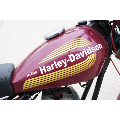 107A - Harley Davidson (AMF) SS 250CC motorcycle, 1976, single cylinder 2-stroke engine with rear suspensio... 