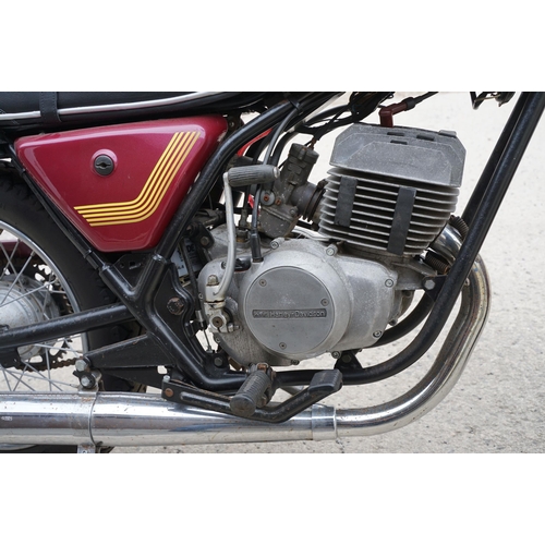 107A - Harley Davidson (AMF) SS 250CC motorcycle, 1976, single cylinder 2-stroke engine with rear suspensio... 