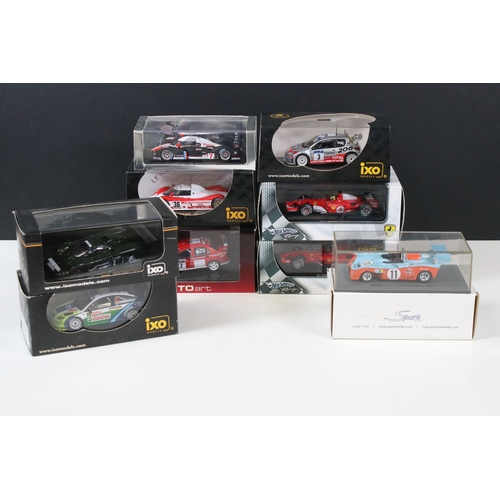 1128 - Nine boxed / cased racing diecast models to include 4 x Ixo Models (LMC054 Toyota TS010 #36 LM 1993,... 