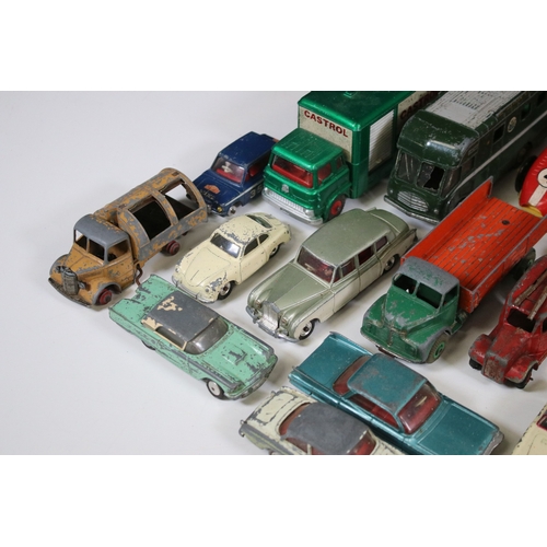 1274 - 27 Mid 20th C play worn Dinky & Corgi diecast models to include Corgi Volkswagen 1200 Saloon, Dinky ... 