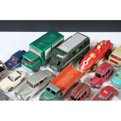 1274 - 27 Mid 20th C play worn Dinky & Corgi diecast models to include Corgi Volkswagen 1200 Saloon, Dinky ... 