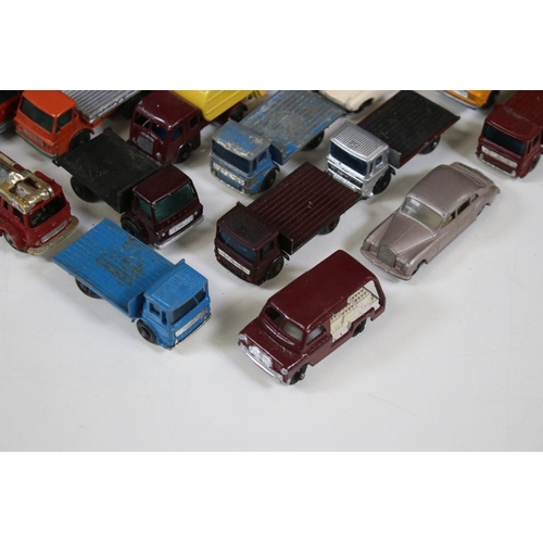 1278 - Around 40 Matchbox Lesney Series play worn diecast models to include 1 Mercedes Truck, 60 Site Hut T... 