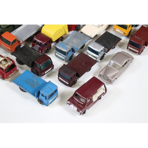 1278 - Around 40 Matchbox Lesney Series play worn diecast models to include 1 Mercedes Truck, 60 Site Hut T... 