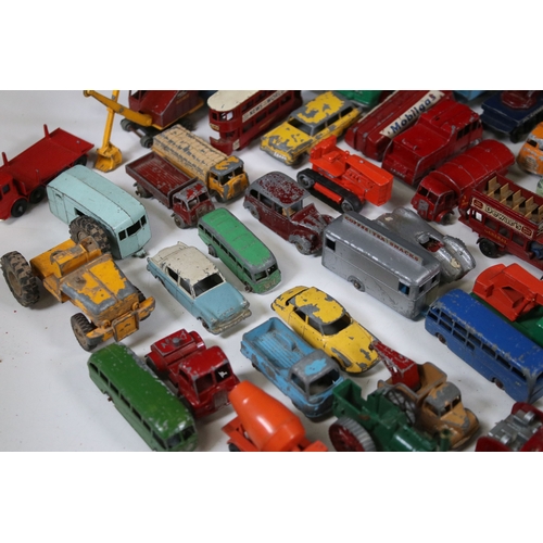 1285 - Around 95 playworn mainly Matchbox diecast models to include Matchbox Lesney Series, Matchbox Major ... 