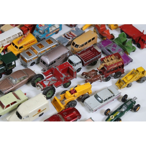 1285 - Around 95 playworn mainly Matchbox diecast models to include Matchbox Lesney Series, Matchbox Major ... 